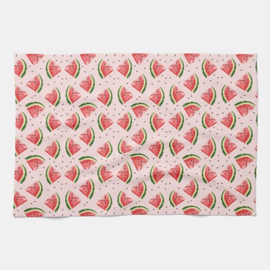 Waterverf Watermeloen Fruitpatroon Theedoek (Horizontaal)