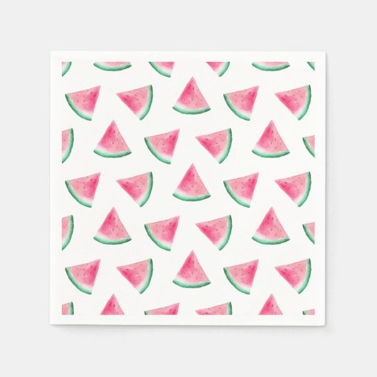 Waterverf watermeloen. Kinder tekening. Roze bes Servet (Voorkant)