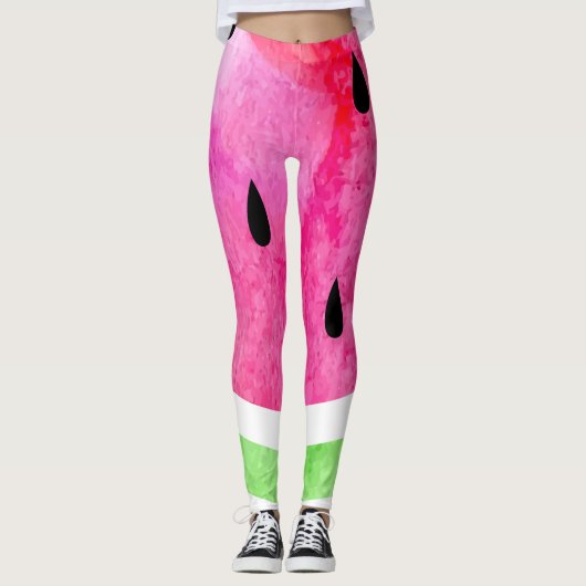 Waterverf Watermeloen Leggings (Voorkant)