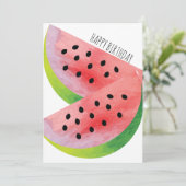Waterverf Watermeloen Paar Summer Birthday (Staand voorkant)