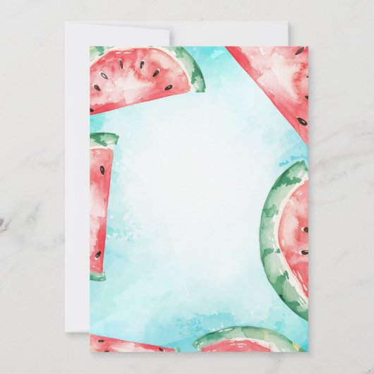 Waterverf Watermeloen Pool Party Kaart (Achterkant)