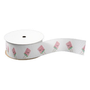 Waterverf Watermeloen Pop Ijs Grosgrain Lint