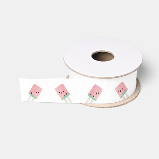 Waterverf Watermeloen Pop Ijs Grosgrain Lint (Spoel)
