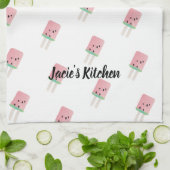 Waterverf Watermeloen Pop Modern Kitchen Theedoek (Gevouwen)