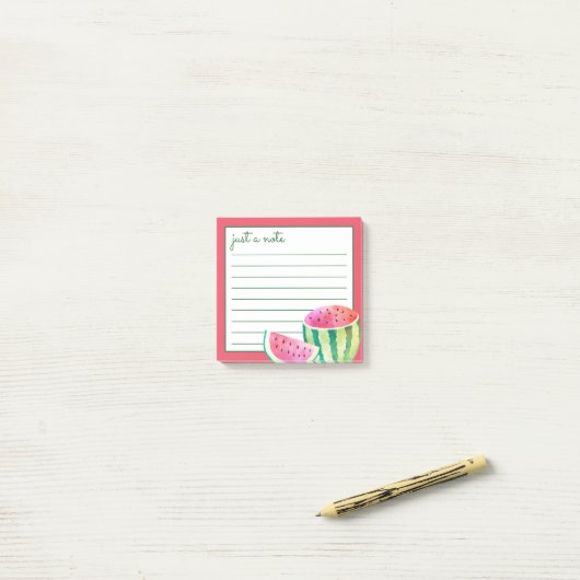 Waterverf Watermeloen Post-it® Notes (Op bureau)