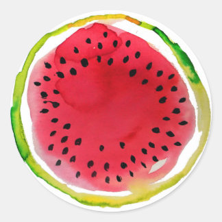 Waterverf Watermeloen Ronde Sticker
