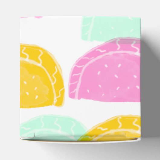 Waterverf Watermeloen Roze Groen Geel Patroon Bedankdoosjes (Bovenkant)