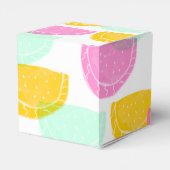 Waterverf Watermeloen Roze Groen Geel Patroon Bedankdoosjes (Achterkant)