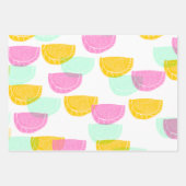 Waterverf Watermeloen Roze Groen Geel Patroon Inpakpapier Vel (Voorkant 3)