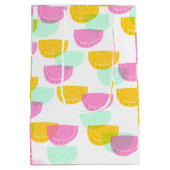 Waterverf Watermeloen Roze Groen Geel Patroon Medium Cadeauzakje (Achterkant)