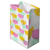 Waterverf Watermeloen Roze Groen Geel Patroon Medium Cadeauzakje (Achterkant Gekanteld)