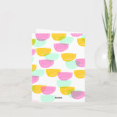 Waterverf Watermeloen Roze Groen Geel Patroon Notitiekaartje (Achterkant)
