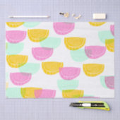 Waterverf Watermeloen Roze Groen Geel Patroon Tissuepapier (Craft)