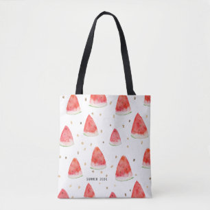 Waterverf Watermeloen Slices Gepersonaliseerde Zom Tote Bag