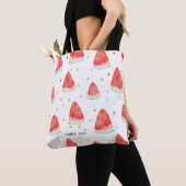 Waterverf Watermeloen Slices Gepersonaliseerde Zom Tote Bag (Dichtbij)