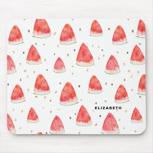 Waterverf Watermeloen Slices Patroon Gepersonalise Muismat (Voorkant)
