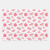 Waterverf Watermeloen & Stripes Patroon Inpakpapier Vel (Voorkant)