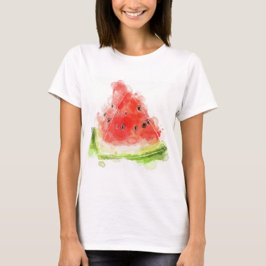 Waterverf Watermeloen T-shirt (Voorkant)
