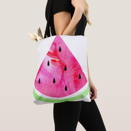 Waterverf Watermeloen Tote Bag (Dichtbij)