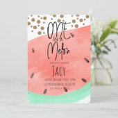 Waterverf Watermeloen Uitslag Glitter Confetti Kaart (Staand voorkant)