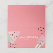 Waterverf Watermeloen Verjaardag Zaden Ice Cream P Plaatskaartje (Buitenkant ongevouwen)