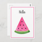 Waterverf Watermeloen Wedge Briefkaart (Voorkant / Achterkant)