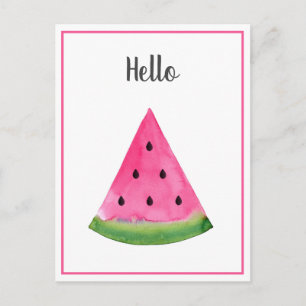 Waterverf Watermeloen Wedge Briefkaart