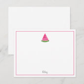 Waterverf Watermeloen Wedge Notitiekaartje (Voorkant / Achterkant)