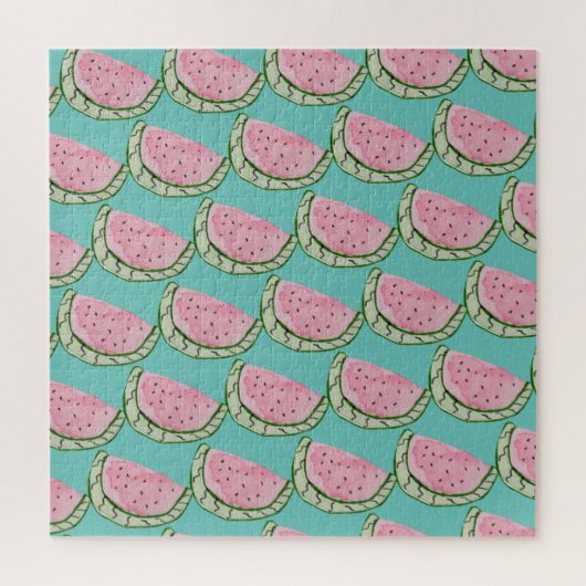 Waterverf Watermeloenen Doodles Pattern Legpuzzel (Verticaal)