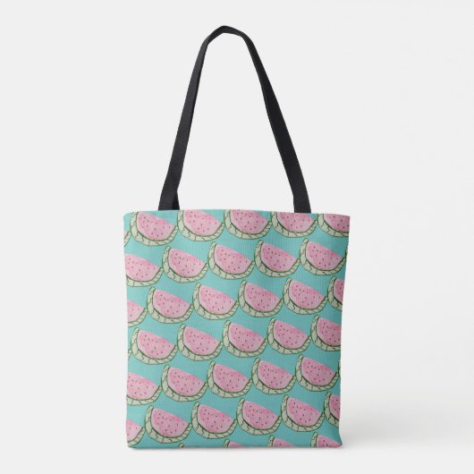 Waterverf Watermeloenen Doodles Pattern Tote Bag (Achterkant)