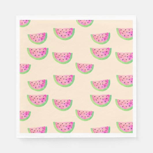 Waterverf Watermeloenen Servetten (Voorkant)