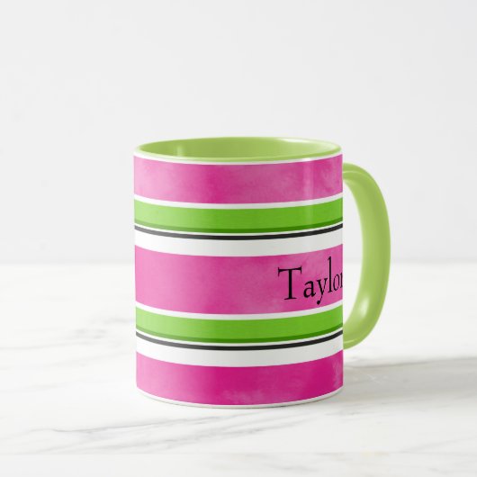 Waterverf Watermeloenen Stripes Mok (Voorkant rechts)