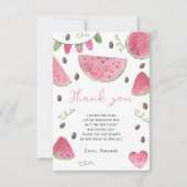 Waterverf watermeloenen verjaardagsfeestje bedankt (Voorkant)