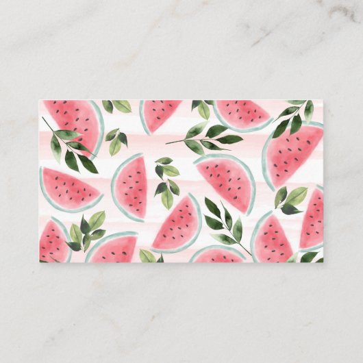 Waterverf Watermeloenen voor Baby shower Informatiekaartje (Achterkant)