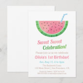 Waterverf Watermelon Birthday Party Kaart (Voorkant / Achterkant)