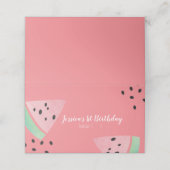 Waterverf Watermelon Birthday Seeds Pink Tent Plaatskaartje (Buitenkant ongevouwen)