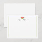 Waterverf Watermelon Groene Grens Gepersonaliseerd Notitiekaartje (Voorkant / Achterkant)