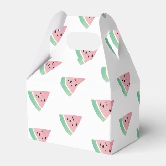 Waterverf Watermelon Slice Birthday Party Patroon Bedankdoosjes (Achterkant)