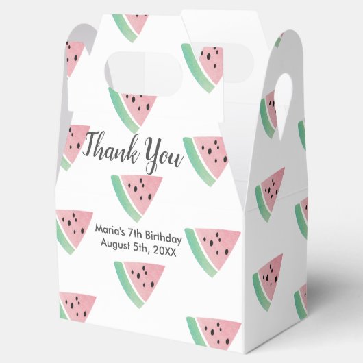 Waterverf Watermelon Slice Birthday Party Patroon Bedankdoosjes (Geopend)