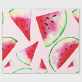 Waterverf Watermelon Slice Pattern Cadeaupapier (Vlak)