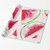 Waterverf Watermelon Slice Pattern Cadeaupapier (Uitgerold)