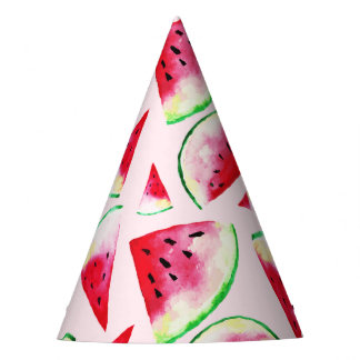 Waterverf Watermelon Slice Pattern Feesthoedjes