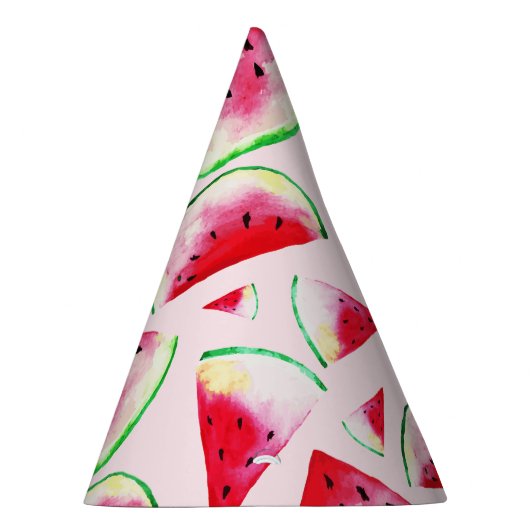 Waterverf Watermelon Slice Pattern Feesthoedjes (Rechts)