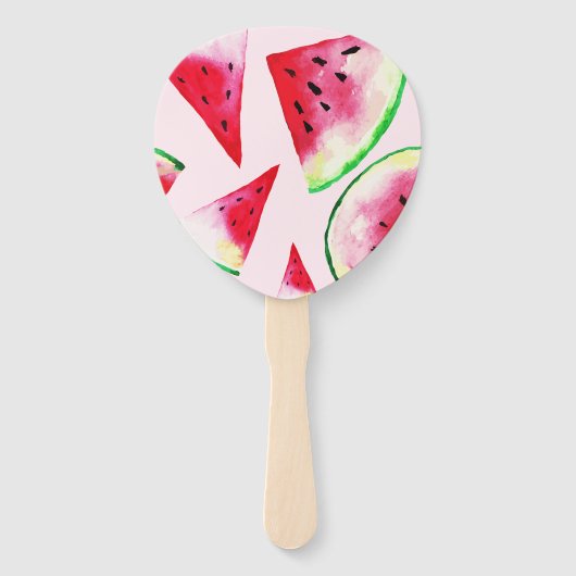 Waterverf Watermelon Slice Pattern Handwaaier (Voorkant)