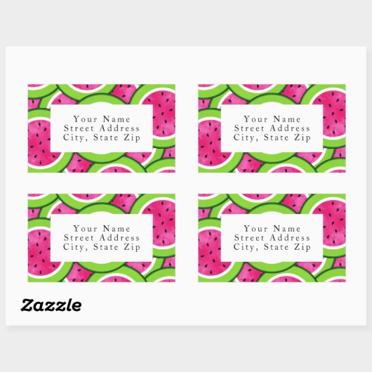 Waterverf Watermelon Slice Pattern Labels (Vel)