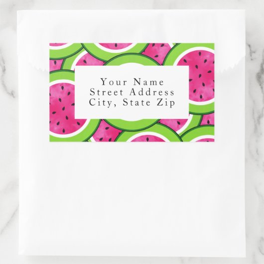 Waterverf Watermelon Slice Pattern Labels (Tas)