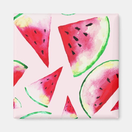 Waterverf Watermelon Slice Pattern Magneet (Voorkant)