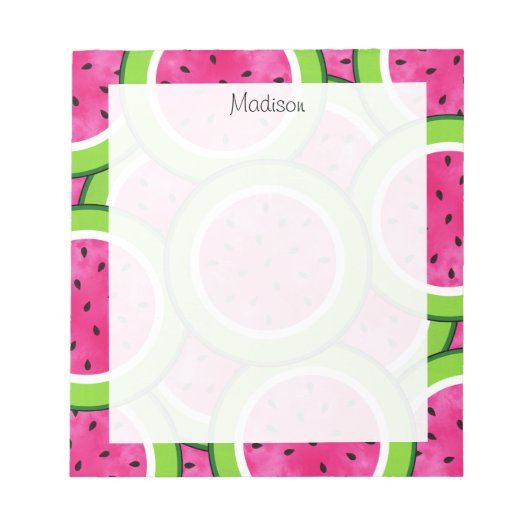 Waterverf Watermelon Slice Pattern Notitieblok (Voorkant)