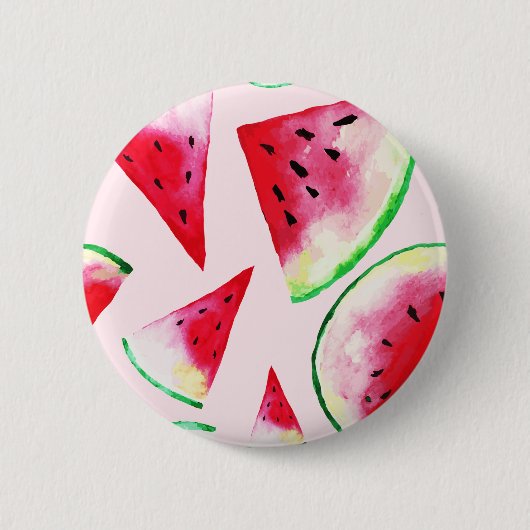 Waterverf Watermelon Slice Pattern Ronde Button 5,7 Cm (Voorkant)