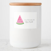 Waterverf Watermelon Slice Voedselcontainer Etiket (Voorkant)